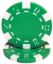 Roll of 50 green dice poker chips, 11.5 g each