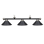 Image de Lampe de billard en métal - Noir Mat et inox