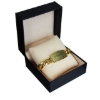 Texas Hold'em gold poker bracelet with ace of spades charm, displayed in gift box