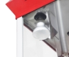 Red 4oz popcorn machine with cart - side view