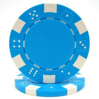 Image de 12812 Dice poker chips 11.5gr  Light Blue (roll of 50pcs)