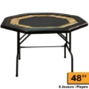 Black octagonal poker table with racetrack for up to 8 players